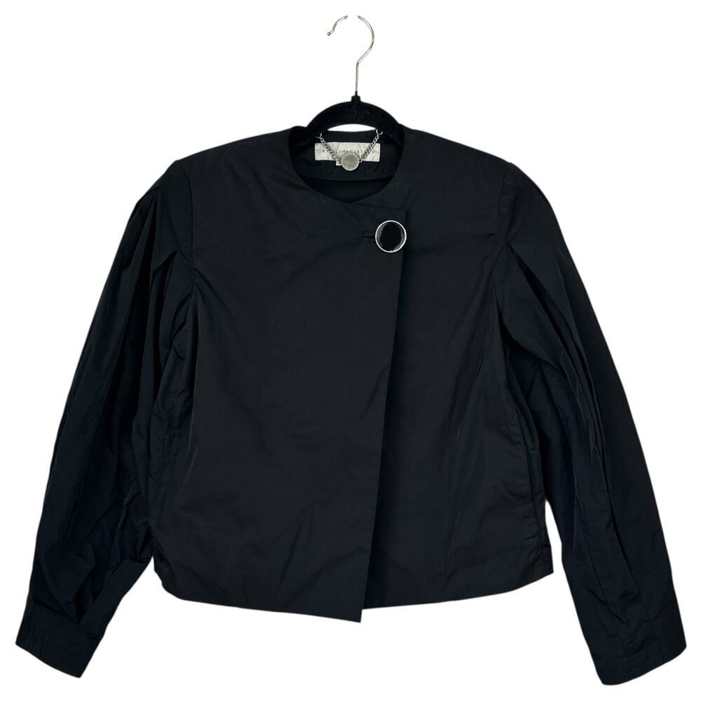 STELLA MCCARTNEY Asymmetric Cropped Jacket Black Size 38 US Small Single Button
